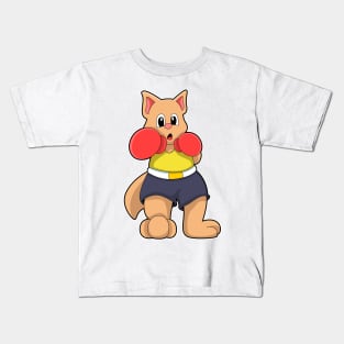 Cat as Boxer at Boxing Kids T-Shirt